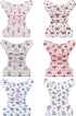 6 Pack 6 babygoal Reusable Cloth Diapers with Inserts & Wet Bag, Washable Pocket Nappy Starter Kit, Baby Boy & Girl
