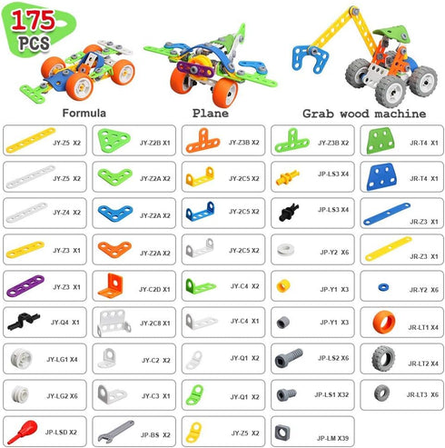 MOONTOY 11 in 1 STEM Toys for 4-8 Year Old Boys, Birthday Gifts Building Toys, Educational Blocks
