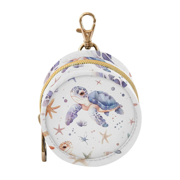 YETTASBIN Sea Turtle Portable Pacifier Holder Case with Metal Hook Buckle & Zipper