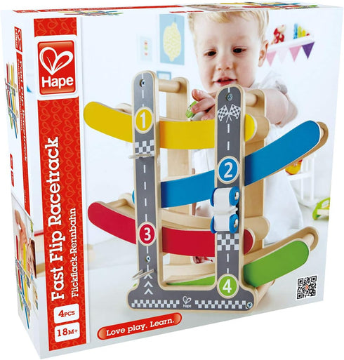 Hape Fast Flip Kid's Wooden Racetrack Toy
