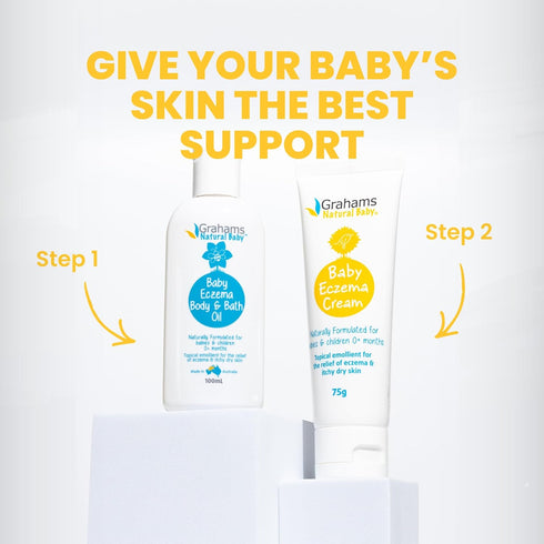 Newborn-12 (75g) Grahams Natural Baby Eczema Cream Moisturizer for Years | Rash, Redness, Dry Skin & Itch Relief |