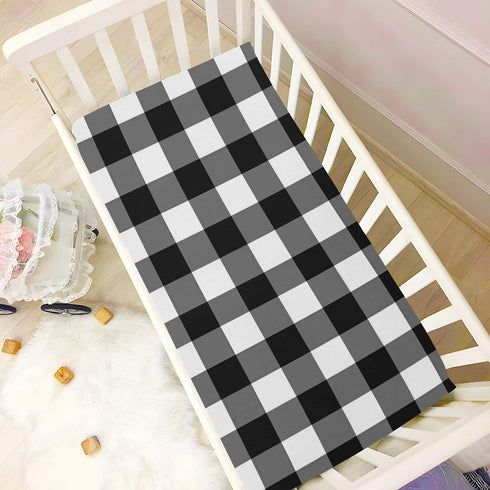 Emelivor Pack 39x27IN Black White Buffalo Plaid Crib Sheets for Boys Girls and Play Sheets Breathable Mini Fitted Crib