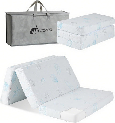HDJOAPS Pack and Play Mattress, 38"x26"x1.5" Tri-Fold Pack n Play Mattress with Travel