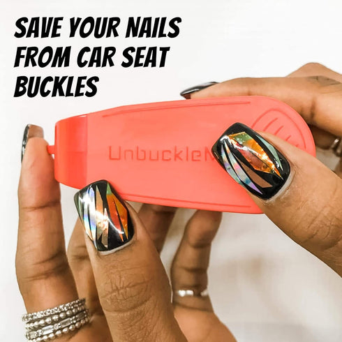 UnbuckleMe Car Seat Buckle Release Tool - Easy Opener Aid for Arthritis, Long Nails, Older Kids (Red)
