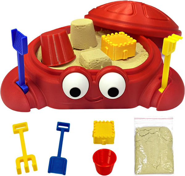 HouseBegan Mini Crab Sandbox Zen Garden for Desk, Desktop Sand Box with Lid