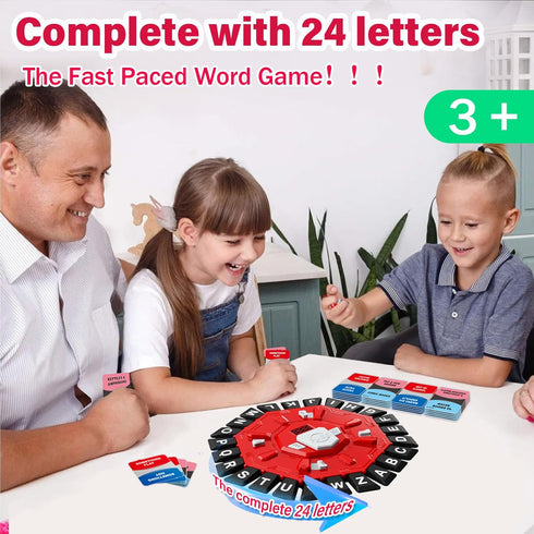 3+ Word Game with LED Display, Alphabet Games, Fast-Paced Family Board Game for Learning Playing Game Gifts for Ages