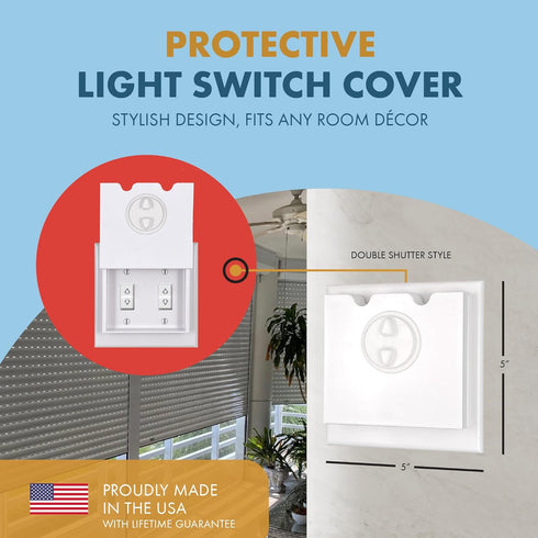 HomeStar Safety Light Switch Cover Guard | Double Shutter Switch Protector | Childproof Locking Switch Guard