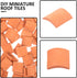 80pcs Miniature Roof Tiles Model Building Set, 1:16 Dollhouse Fake Tiles for DIY Kitchen Garden Diorama Roofing, Red