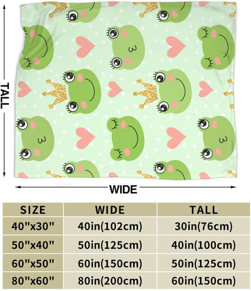 Cute Frogs Prince Baby Blankets - Soft Warm Fuzzy Plush Bed Throw for Newborn Infant Toddler Girls Boys Kids, 30"x40"