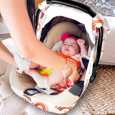 Ultra Soft Rainbow Car Seat Cover and Nursing Pillow Cover