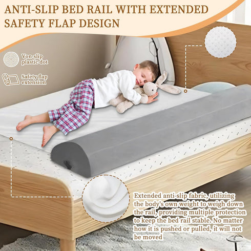 BeiliuDevise 2 Pack, Inflatable Bed Bumpers for Toddlers Non-Slip Bed Bumper with Machine-Washable Cover, Travel Bed