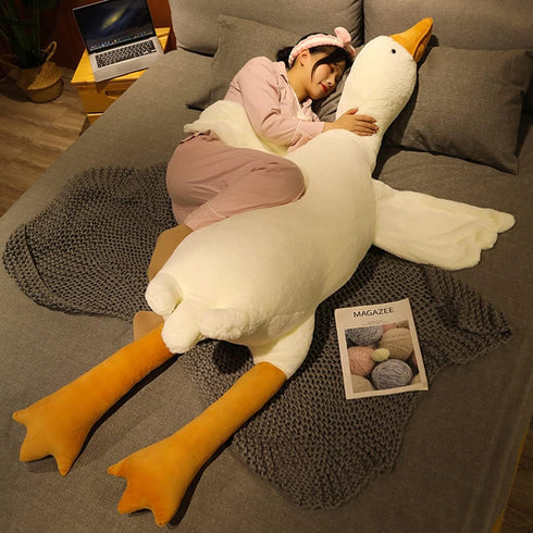 FANGYU Goose Stuffed Animal Pillow Toy, Cute Giant White Goose Stuffed Animal Duck Plush,Swan White,It's a