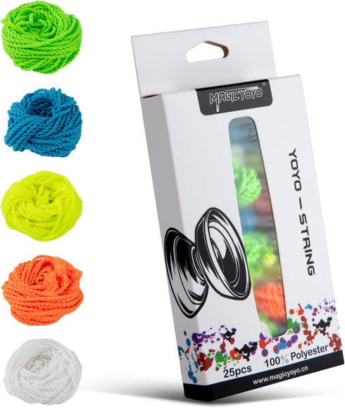 MAGICYOYO 100% Polyester Professional Yoyo Strings for Responsive and Non-Responsive Yoyos - Pack of 25