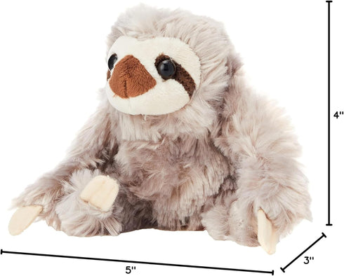 Wild Republic Pocketkins Sloth Stuffed Animal, 5 Inches, Gift for Kids, Plush Toy Made from Spun Recycled Water Bottles