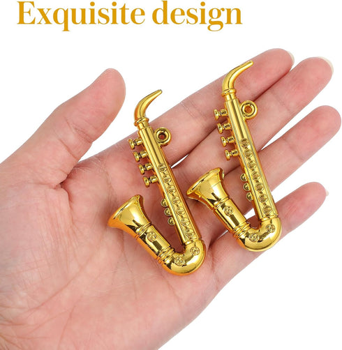 Mini Saxophone Model, Miniature Sax Model for Musical Collection Decorative Ornaments (Golden)