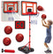 Kids Basketball Hoop Adjustable Height 3.5FT-6.2FT, Indoor & Outdoor with Scoreboard & LED for Ages 3-8