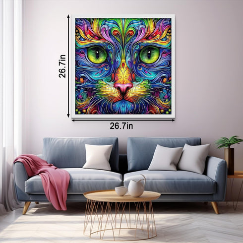 PICKFORU 1000 Cat Puzzles for Adults Pieces, Fantasy Animal Kitten Abstract Art Puzzle, Colorful Funny Cat Puzzle