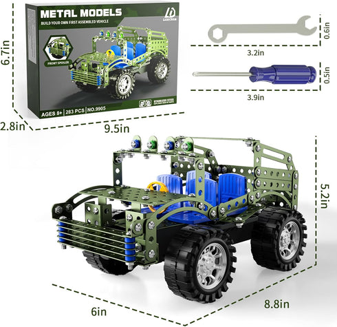 Set 8-12, 8 9 10 11 Lucky Doug Building Toys Model Truck - STEM Project for Kids Ages Assembly Model Car Kits Toys