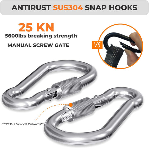YARKOR Swing Swivel Safety Rotational Device, 30KN 360° for Web Tree Swing, Rock Climbing, Hammock, Aerial Dance