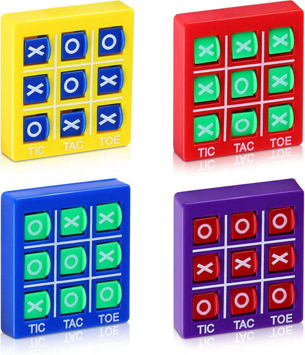 4 Pcs Travel Tic Tac Toe Mini Board Game Toys, 2 x 2 x 0.4 Inch, Retro Pocket Games for Kids