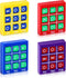 4 Pcs Travel Tic Tac Toe Mini Board Game Toys, 2 x 2 x 0.4 Inch, Retro Pocket Games for Kids