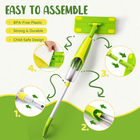 Set,Mini Set 3+ Kids Cleaning Toy Spray Mop Montessori Toys Pretend Play Cleaning Tool for Toddlers with Spray Mop
