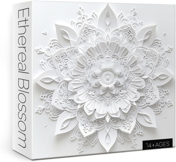 Mandala Flower Papercut Floral Jigsaw Puzzle for Adults, 1000 Pieces Difficult Challenging Art The Lotus Flower