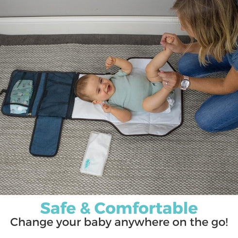 Toddleroo by North States - Travel Changing Pad: Portable Diaper Changing Pad for Baby - Foldable Changing Mat