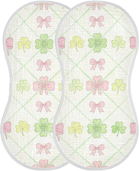 decor gift 4 Pack 22x11in Cotton Baby Burp Cloths Easy Care St Patricks Day Lucky Shamroc Baby Feeding Cloth for Unisex