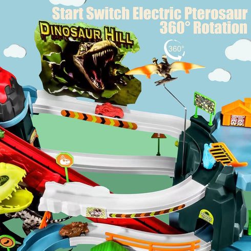 Juqic Set 20 3 6 Children's Toy Car Ramp Track Dinosaur Spray Hills Adventure Railcar Slot Car Vehicle Race Play