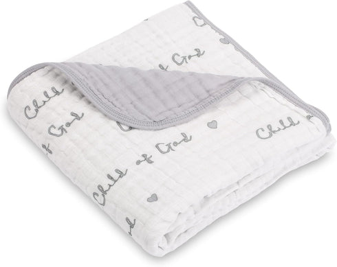 LollyBanks Muslin Baby Blanket 100% Organic Cotton, Muslin Quilt Lightweight, Toddler Blanket