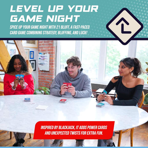 21 4 Bluff The Ultimate Bluffing & Strategy Card Game for Family Game NightFast-Paced & Hilarious Party Game Outsmart
