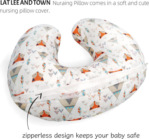 Breastfeeding,100% LAT Nursing Pillow for Cotton Removable Cover,Ergonomic Breast Feeding Pillows for Mom