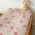 Summer 32''16'' Boho Strawberry Flowers Baby Changing Pad Covers for Boys Girls Strawberries Pink Bows Checkerboard