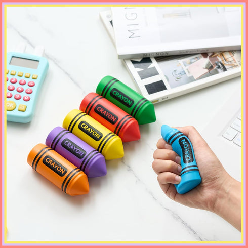 Wiwiqing 6 3.94 Inches Pcs Crayon Stress Balls Toys Teacher Gift Kids Adult Classroom School Student Reward Graduation
