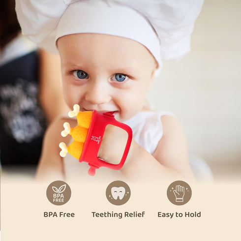 3-6 6-12 Fried Chicken Baby Teething Toys - Teething Mitten, Baby Chew Toy, Teethers for Babies Months and Months