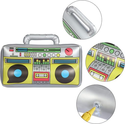 meekoo Inflatable Boombox, 16.5 Inches 80s 90s Party Decorations for Rappers Hip Hop Costume