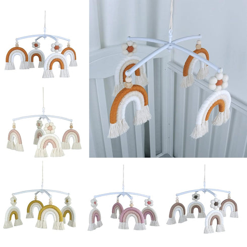YWLUUOO Handmade Musical Hanging Toy Rainbow Wind Pendant Crib Mobile Rattles for Birthday Gifts Hanging Pendant Crib