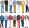 E-TING 6-Item Fantastic Pack, 3 Sets Fashion Casual Wear Clothes & 3 Pairs Shoes for 12 Inch Boy Doll
