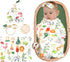 Animal Newborn Swaddle Blanket, Baby Receiving Blankets with Headband and Beanie Set