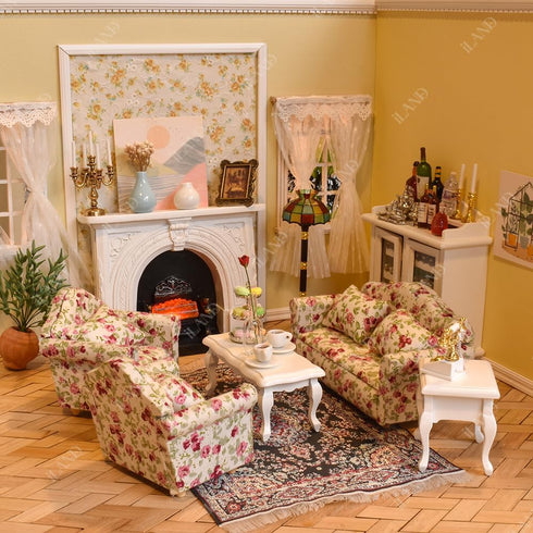 iLAND Miniature Dollhouse Accessories, Victorian Woven Rug 9.4” x 5.7” for 1/12 Scale Dolls (2pcs Time)