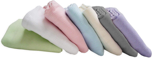 TL Care 100% (30" 40"), Cotton Thermal Waffle Swaddle Blanket x Soft, Breathable & Stretchy, Blue, for Boys and Girls