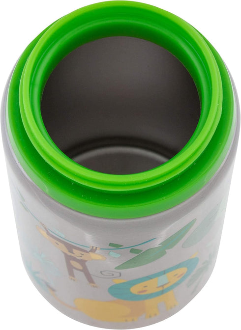 Stephen Joseph Stainless Steel Water Bottles, 18 OZ, Insulated Reusable Tumbler with Straw Lid, Zoo