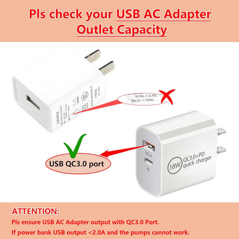 12 Volt USB Car Adapter for Medela Sonata, Ameda Purely Yours, Spectra S1 S2 Breast Pump, Easy to Carry for Travel