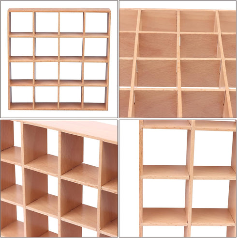 Yiphates 1: 12 16 Dollhouse Miniature Wooden Storage Rack Grid Shelves Doll House Wall Rack Bookshelf Display Dollhouse