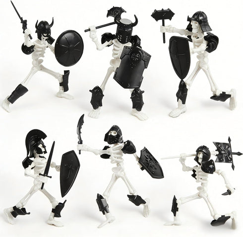 6 Pack T13 Action Figure Set, Skeleton Action Figure Mini Skeletons for
