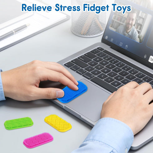 idooss 3 Sensory Fidget Toys for Kids Adults, Sensory Calm Strips for ADHD, Autism with Suction Cups, Texture Relief
