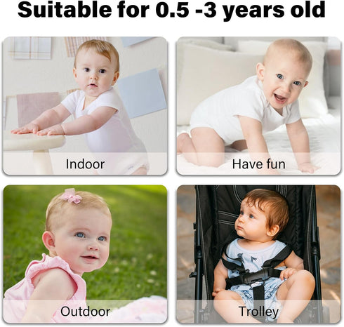 Adjustable Infant Baby Safety Helmet & 3 Pairs Knee Pads, Soft Cotton Cushion Toddler Protector Cap for Crawling,