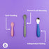WeeSprout Toddler Utensils, 3 Forks & 3 Spoons, 18/8 Stainless Steel & Food Grade Silicone, Thick Easy-Grip Handles for