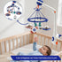 Musical Baby Mobile, Space Themed Nursery Mobile with Light Projection, Rocket and Spaceship Teether Toys, Hanging Toy